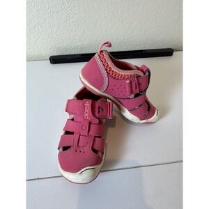 PLAE Sam 2.0 Pink Sandals Kids Size 7 Hook Loop Breathable Lightweight Sporty